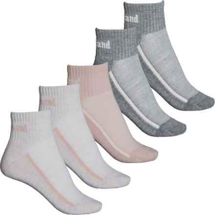 Timberland Aerated Half Cushioned Socks - 5-Pack, Quarter Crew (For Women) in Ivory Heather