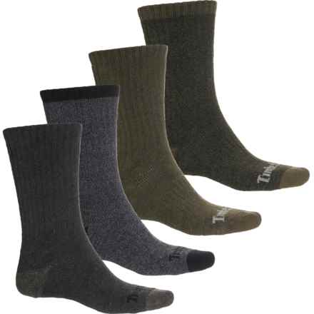 Timberland Basic Full Cushion Boot Socks - 4-Pack, Crew (For Men) in Dark Green
