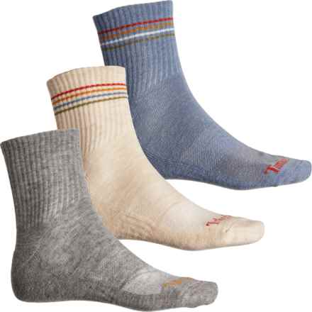 Timberland Basic Hiking Shortie Socks - 3-Pack, Crew (For Men) in Light Denim Heathe
