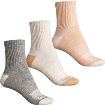 Timberland Basic Hiking Shortie Socks - 3-Pack, Crew (For Women) in Cameo Rose