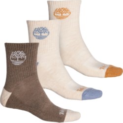 Timberland Basic Hiking Shorty Socks - 3-Pack, 3/4 Crew (For Men) in Oatmeal Heather