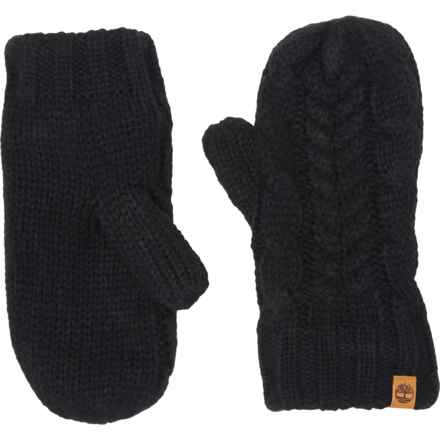 Timberland Cable Mittens (For Women) in Black
