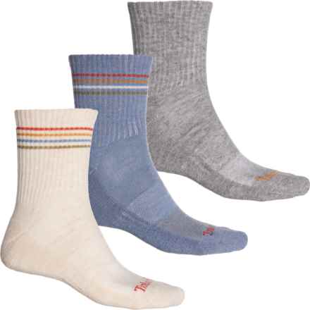 Timberland Camp Hike Shortie Hiking Socks - 3-Pack, Crew (For Men) in Light Denim Heather