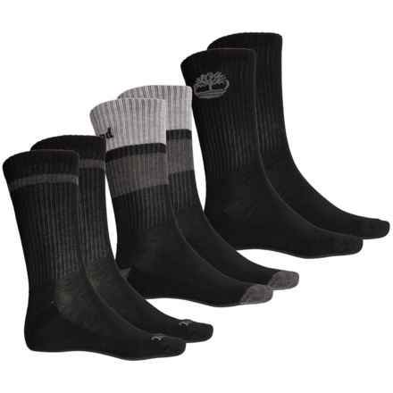 Timberland Cushioned Socks-  6-Pack, Crew (For Men) in Black