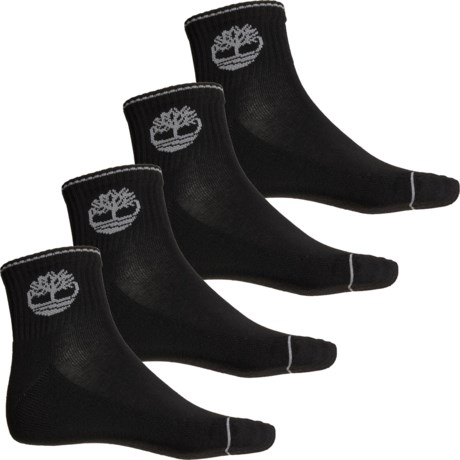 Timberland Cushioned Socks - 6-Pack, Quarter Crew (For Men) in Black