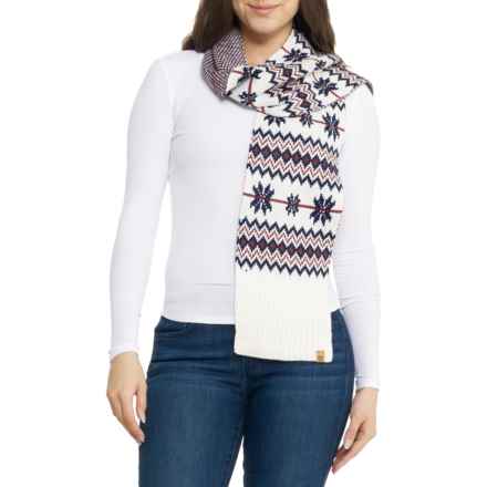 Timberland Fair Isle Knit Scarf in Cream