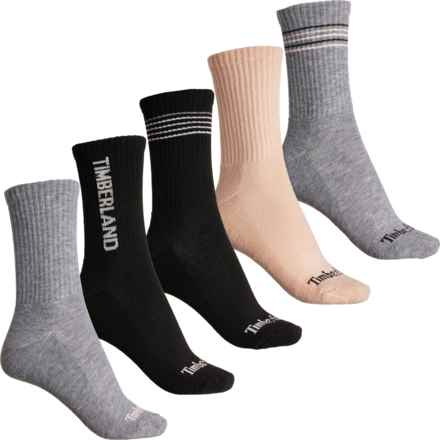 Timberland Half Cushion Boot Socks - 5-Pack, Crew (For Women) in Black
