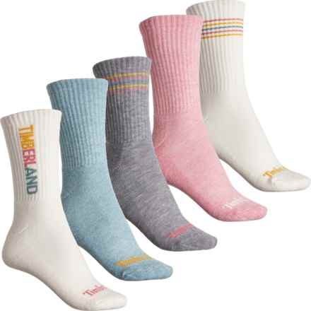 Timberland Half Cushion Boot Socks - 5-Pack, Crew (For Women) in Ivory