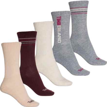 Timberland Half Cushion Boot Socks - 5-Pack, Crew (For Women) in Medium Grey