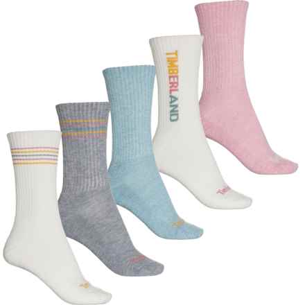 Timberland High-Cut Boot Socks - 5-Pack, Crew (For Women) in Natural
