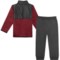 579UF_2 Timberland Knit Fleece Zip Neck Jacket and Joggers Set (For Toddler Boys)