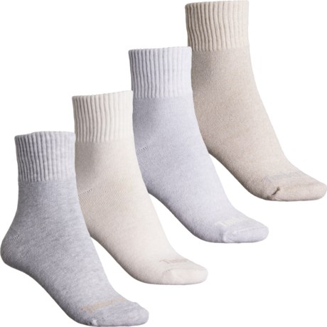 Timberland Marled Shortie Boot Socks - 4-Pack, Quarter Crew (For Women) in Alloy