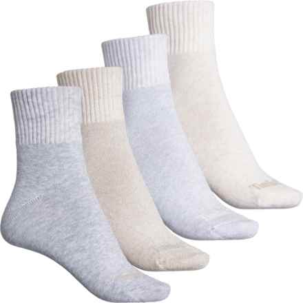 Timberland Marled Shortie Boot Socks - 4-Pack, Quarter Crew (For Women) in Alloy