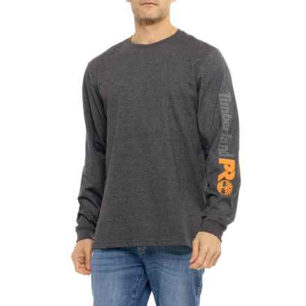 Timberland Pro Core Logo T-Shirt - UPF 30+, Long Sleeve in Dpest Grey Hthr