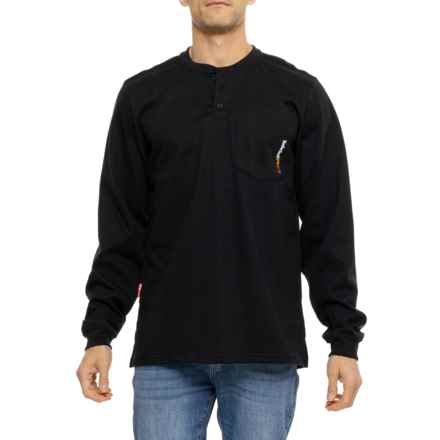 Timberland Pro Flame-Resistant Cotton Core Henley Shirt - UPF 50+, Long Sleeve in Black