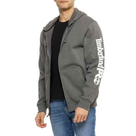 Timberland Pro Honcho Sport Full-Zip Hoodie in Dk Chrl Htr/Wht