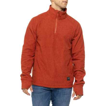 Timberland Pro Irvine Waffle Fleece Shirt - Zip Neck, Long Sleeve in Cinnabar Heather