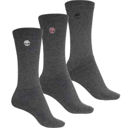 Timberland Ribbed Marled Full-Cushion Boot Socks - 3-Pack, Mid-Calf (For Women) in Black