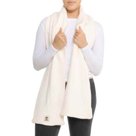 Timberland Sold Scarf with Tonal Label in Cream