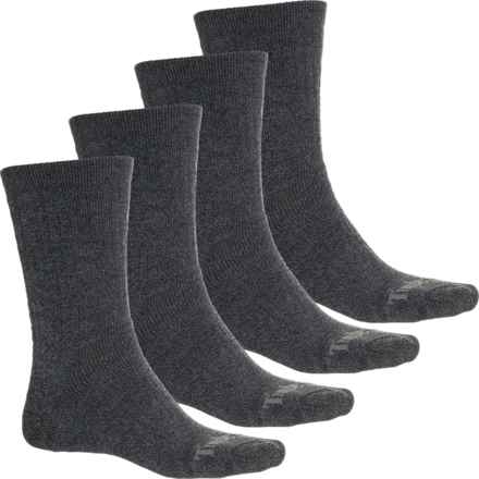 Timberland Solid Marled Boot Socks - Crew, 4-Pack (For Men) in Black