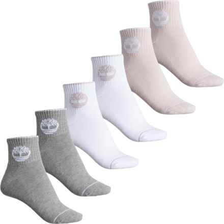 Timberland Statement Logo Cushioned Socks - 5-Pack, Quarter Crew (For Women) in Multi
