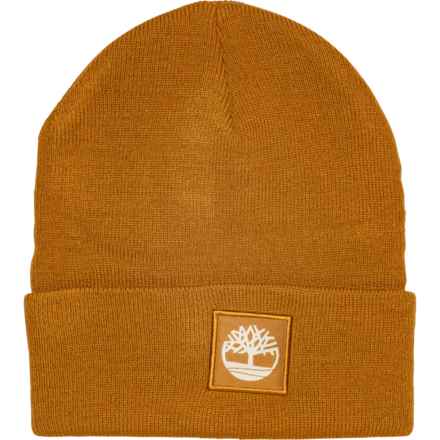 Timberland Tonal Patch Cuffed Beanie (For Men) in Wheat