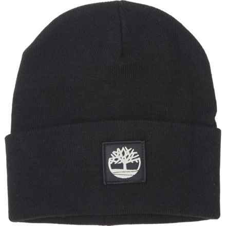 Timberland Tonal Patch Cuffed Beanie (For Women) in Black