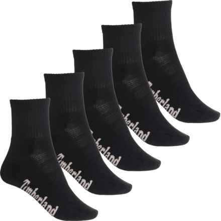 Timberland Venting Socks - 5-Pack, Quarter Crew (For Women) in Black