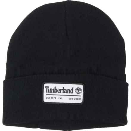 Timberland Wordmark Patch Beanie (For Men) in Black