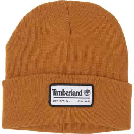 Timberland Wordmark Patch Beanie (For Men) in Wheat