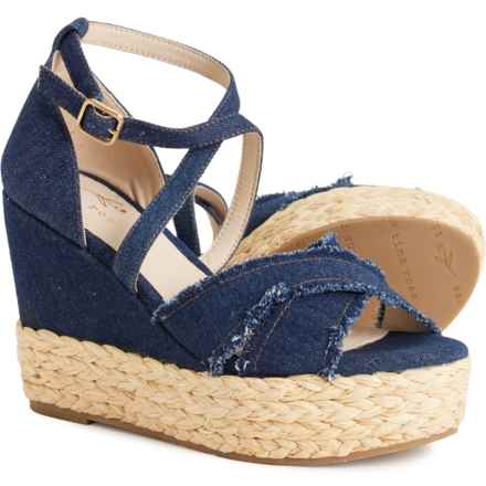 TINA ROSE Miranda Wedge Sandals (For Women) in Denim