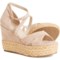TINA ROSE Miranda Wedge Sandals - Suede (For Women) in Lattee