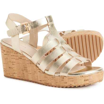 TINA ROSE Sonya Wedge Sandals - Leather (For Women) in Gold