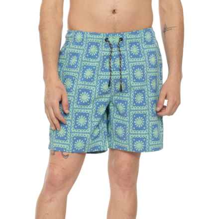 Toad&Co Boundless Pull-On Shorts - Organic Cotton in Chicory Sun Tile Print