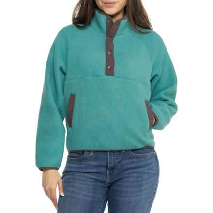 Toad&Co Campo Fleece Pullover Jacket - Snap Neck in Cyan Ii