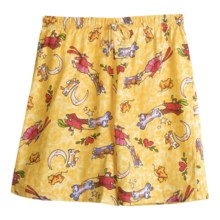 Toast and Jammies Printed Lounge Shorts - Cotton, Missy Cut (For Women) in Walking The Dog/Doggy Walks - Closeouts