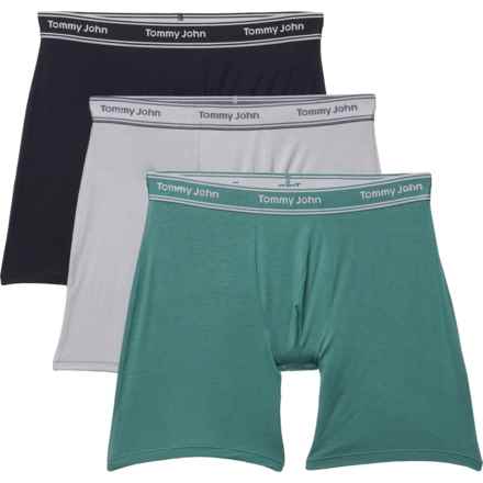 Tommy John Essential Luxe Boxer Briefs - 3-Pack in Black/Monument/Mallard Green