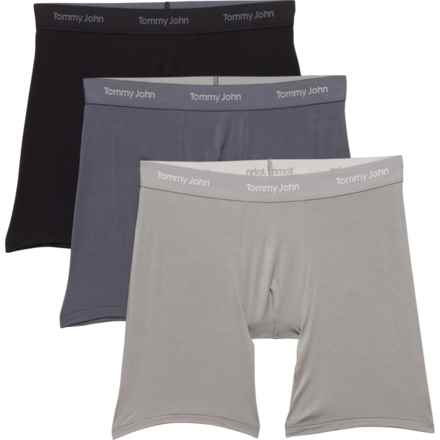 Tommy John Essential Second Skin Modal Boxer Briefs - 3-Pack in Black Beauty/Turbulence/Monument