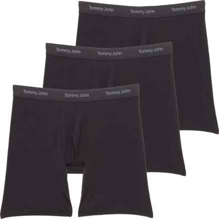 Tommy John Essential Second Skin Modal Boxer Briefs - 3-Pack in Black