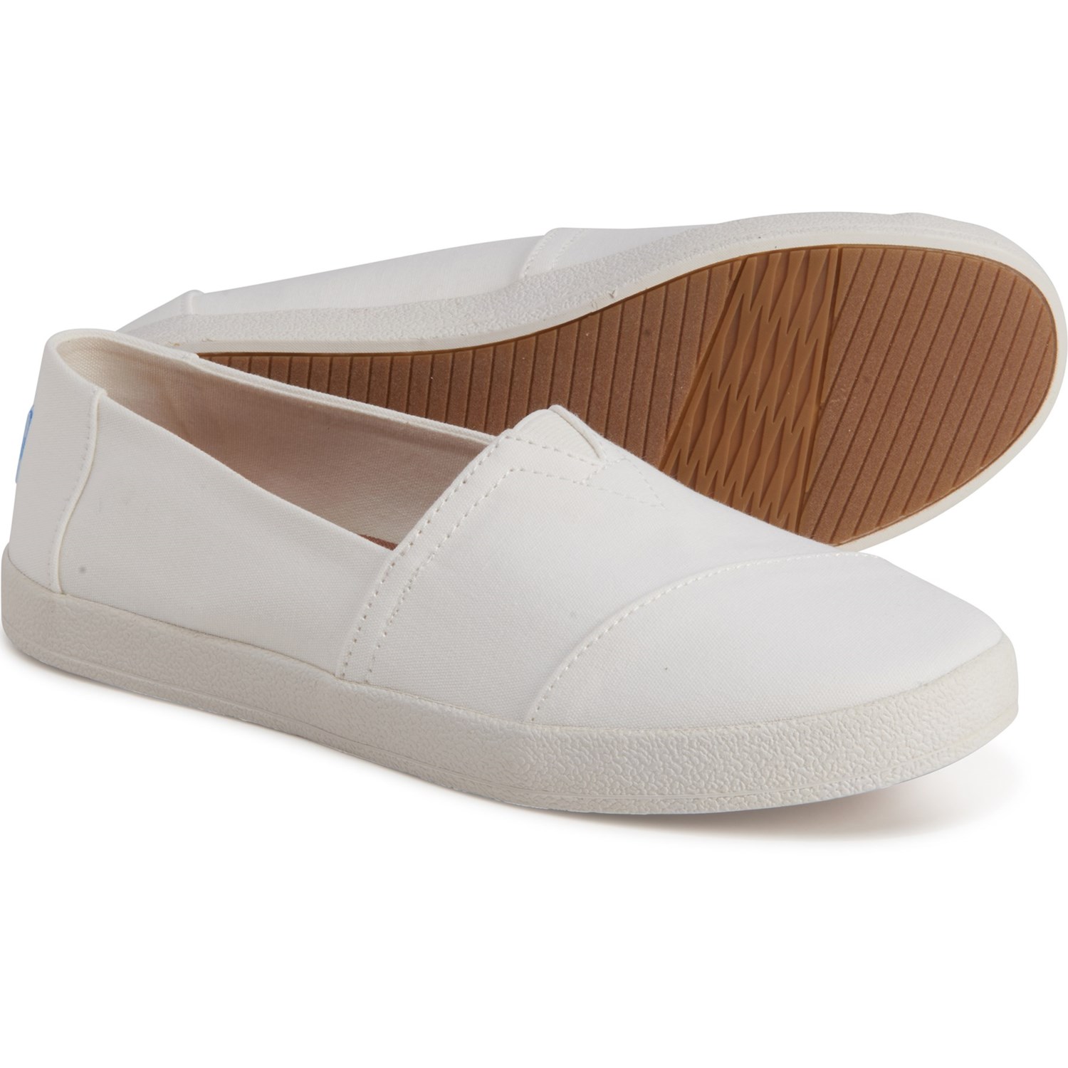 white toms slip ons