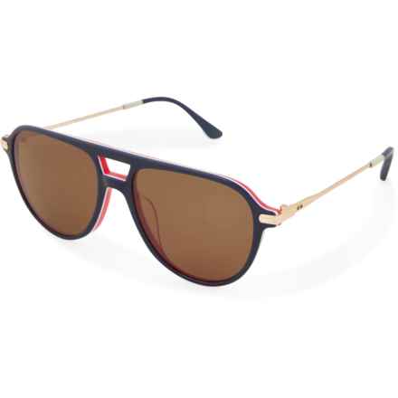 TOMS Beckett Sunglasses - Polarized in Navy Multi Lamination/Gold/Brown Polar