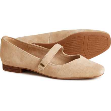 TOMS Bianca Mary Jane Flats - Suede (For Women) in Oat