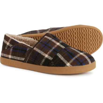 TOMS Camden Plaid Slippers (For Men) in Chocolate Brown/Cozy Plaid