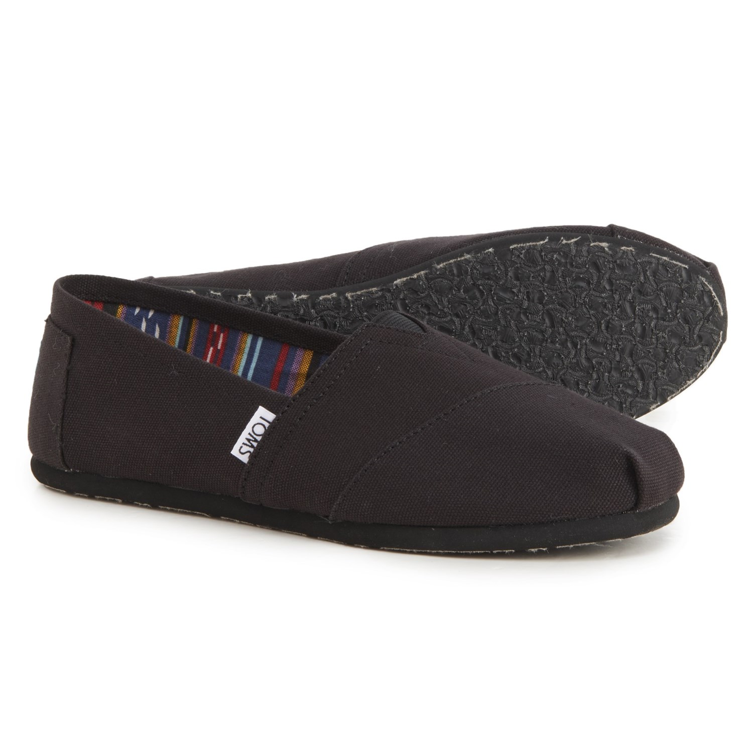 Toms black slip ons Clearance
