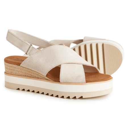 TOMS Diana Crisscross Platform Sandals - Suede (For Women) in Light Sand