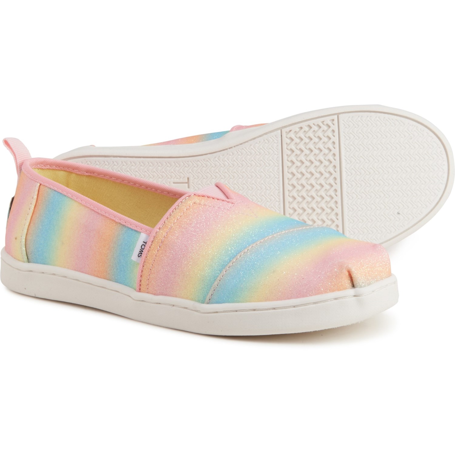 TOMS Girls Gradient Glitter Alpargata Shoes - Slip-Ons