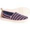 TOMS Girls Woven Stripes Alpargata Shoes - Slip-Ons in Navy