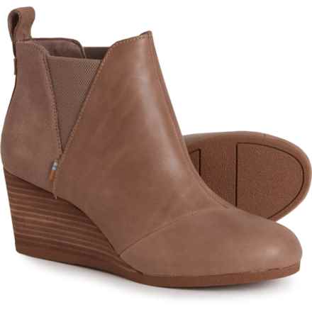 TOMS Kelsey Boots - Leather (For Women) in Taupe Grey