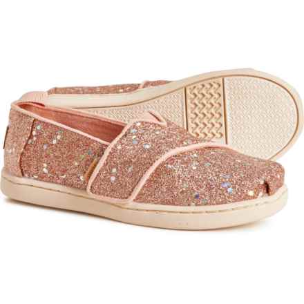 TOMS Little Girls Cosmic Glitter Alpargata Shoes in Rose Gold