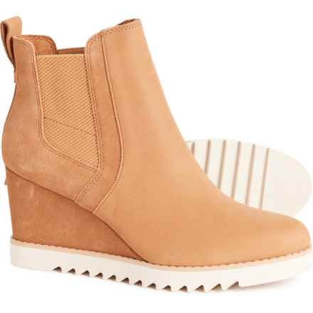 TOMS Maddie Wedge Boots - Leather (For Women) in Tan